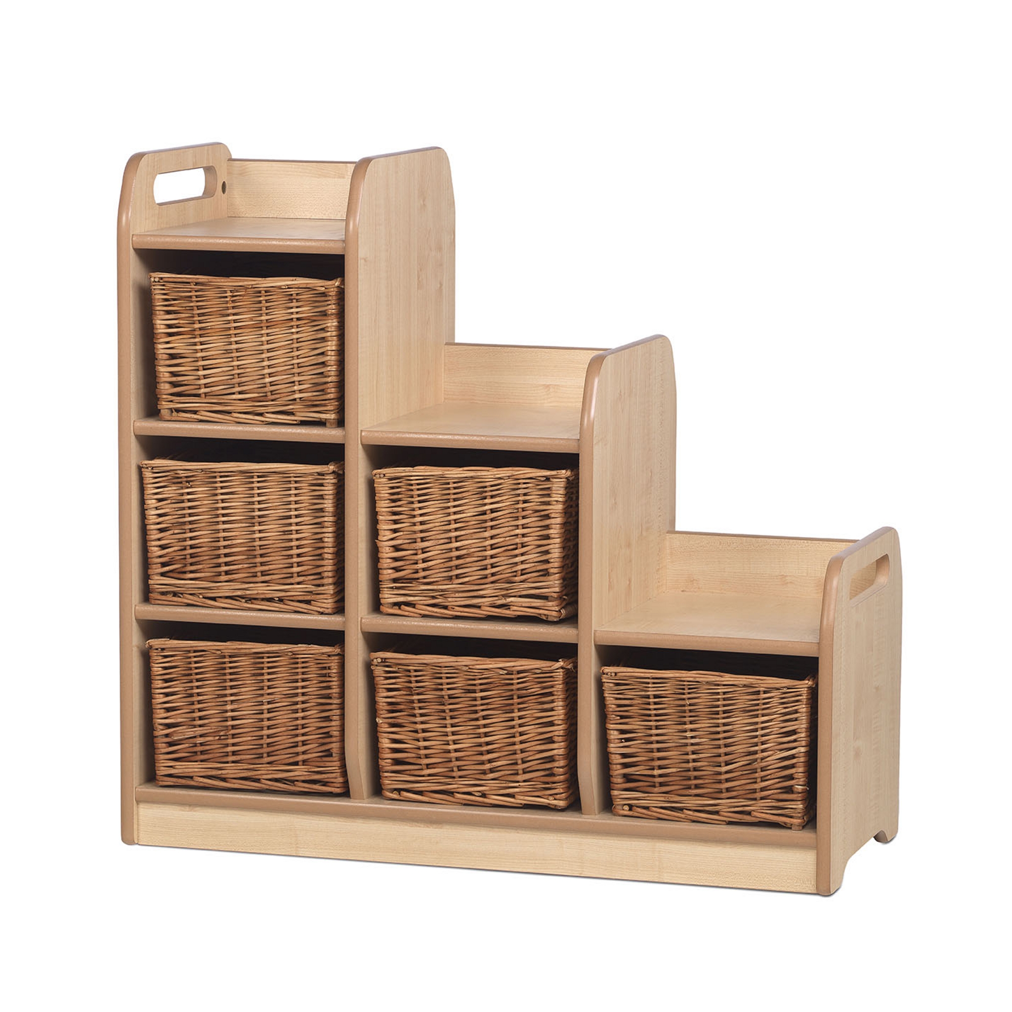 Playscapes Stepped Storage Unit - Left - Wicker Baskets